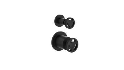 LINSOL DYNAMIK 2-PLATES WALL MIXER WITH DIVERTER MATTE BLACK