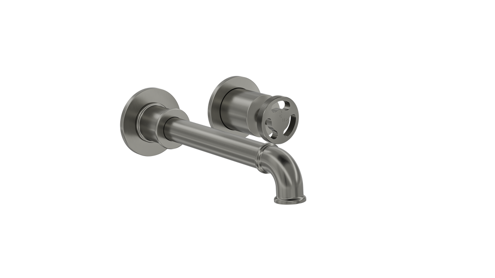 LINSOL DYNAMIK 2-PLATES WALL BASIN/ BATH MIXER GUN METAL