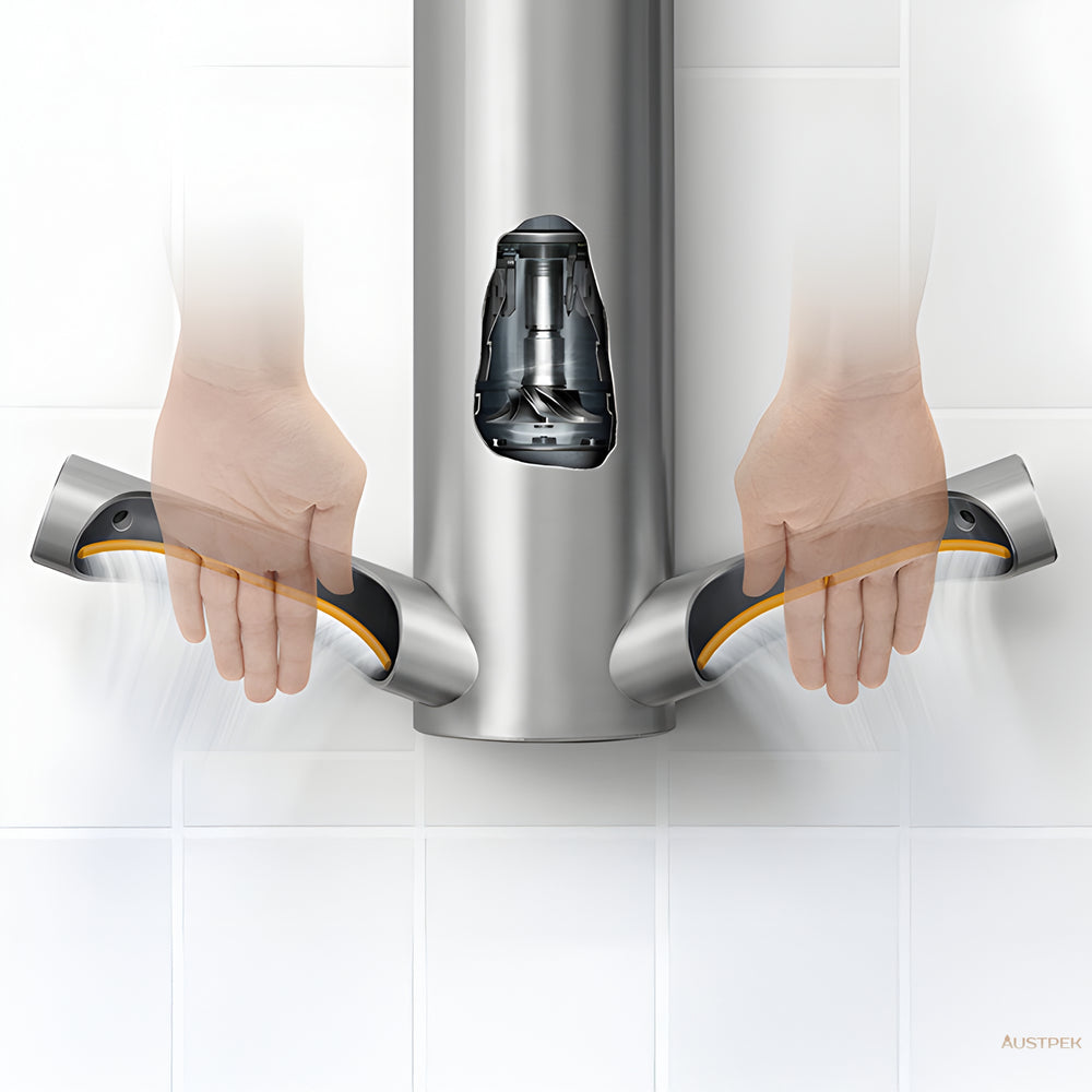 DYSON AIRBLADE 9KJ SENSOR HAND DRYER BRUSHED STAINLESS STEEL 500MM X 450MM