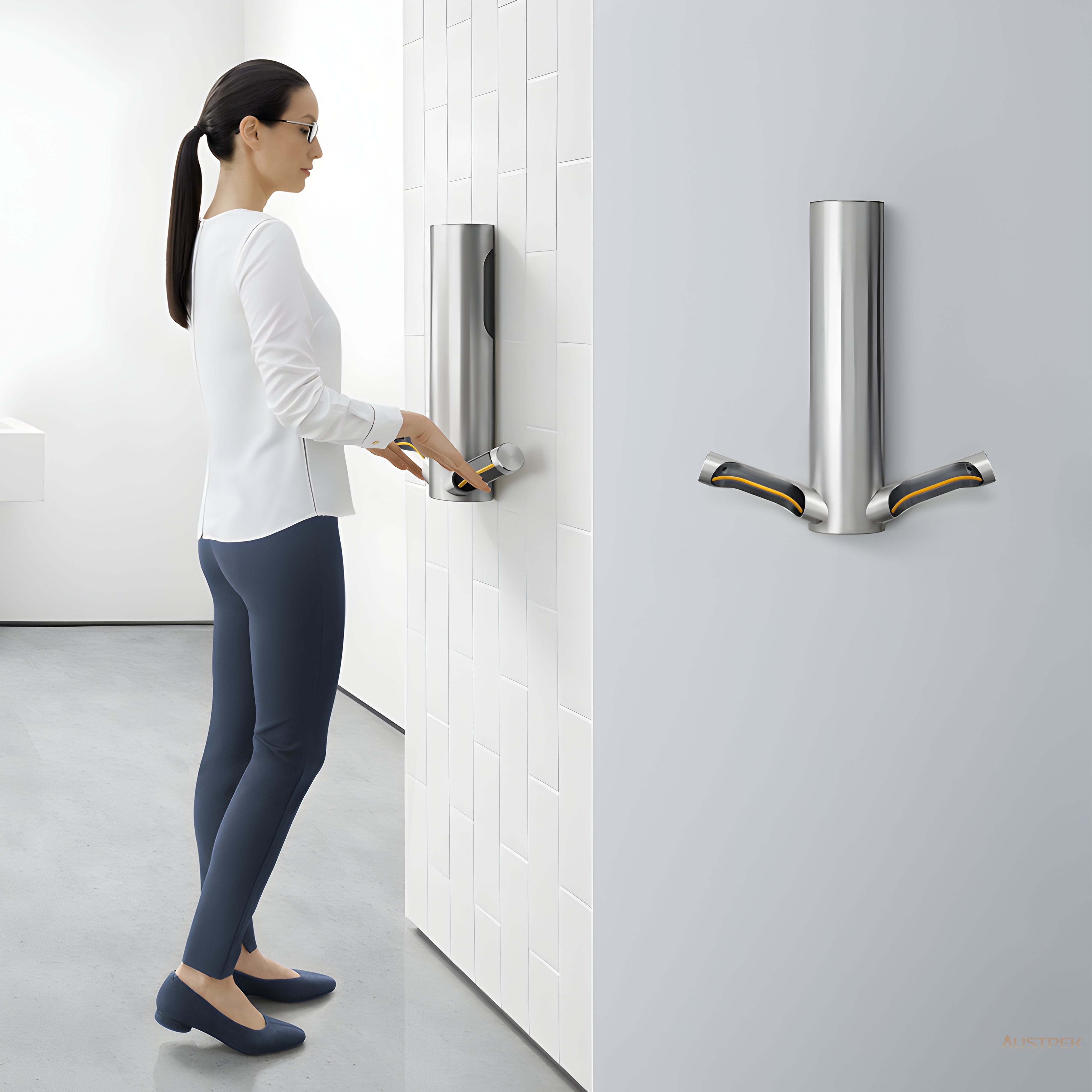 DYSON AIRBLADE 9KJ SENSOR HAND DRYER BRUSHED STAINLESS STEEL 500MM X 450MM