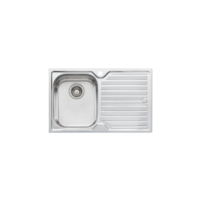OLIVERI DIAZ SINGLE BOWL TOPMOUNT KITCHEN SINK WITH DRAINER STAINLESS STEEL 770MM