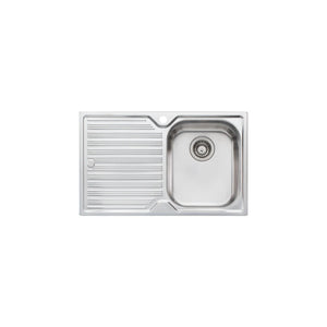 OLIVERI DIAZ SINGLE BOWL TOPMOUNT KITCHEN SINK WITH DRAINER STAINLESS STEEL 770MM