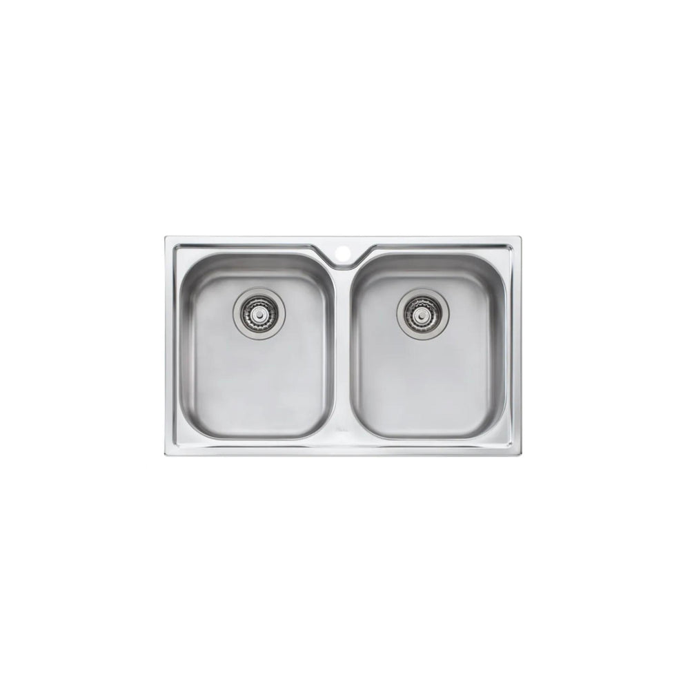 OLIVERI DIAZ DOUBLE BOWL TOPMOUNT ALFRESCO AND KITCHEN SINK STAINLESS STEEL 770MM