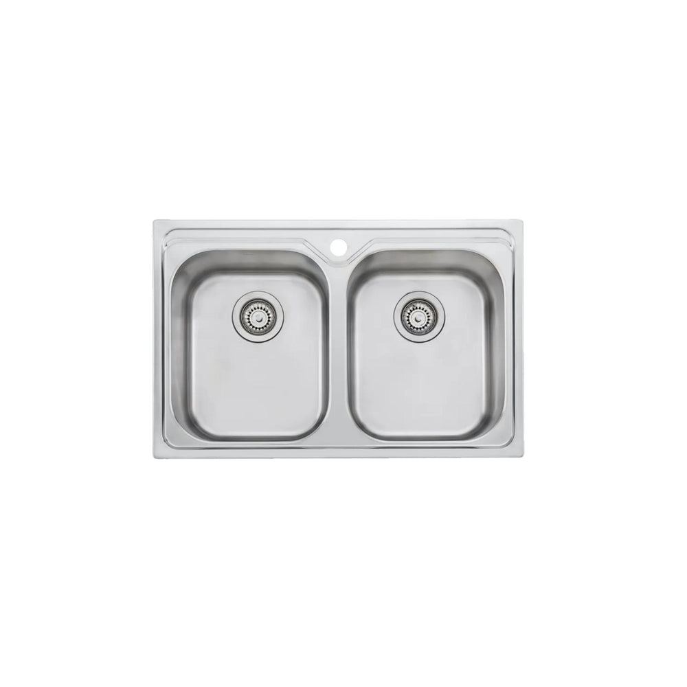 OLIVERI DIAZ DOUBLE BOWL ALFRESCO AND UNIVERSAL KITCHEN SINK WITH TAPHOLE STAINLESS STEEL 775MM