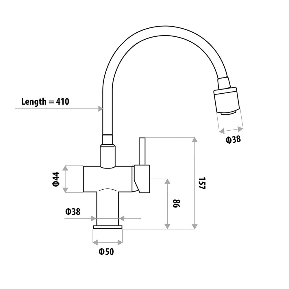 LINKWARE DAN ELLE COBRA FLEX SINK MIXER CHROME
