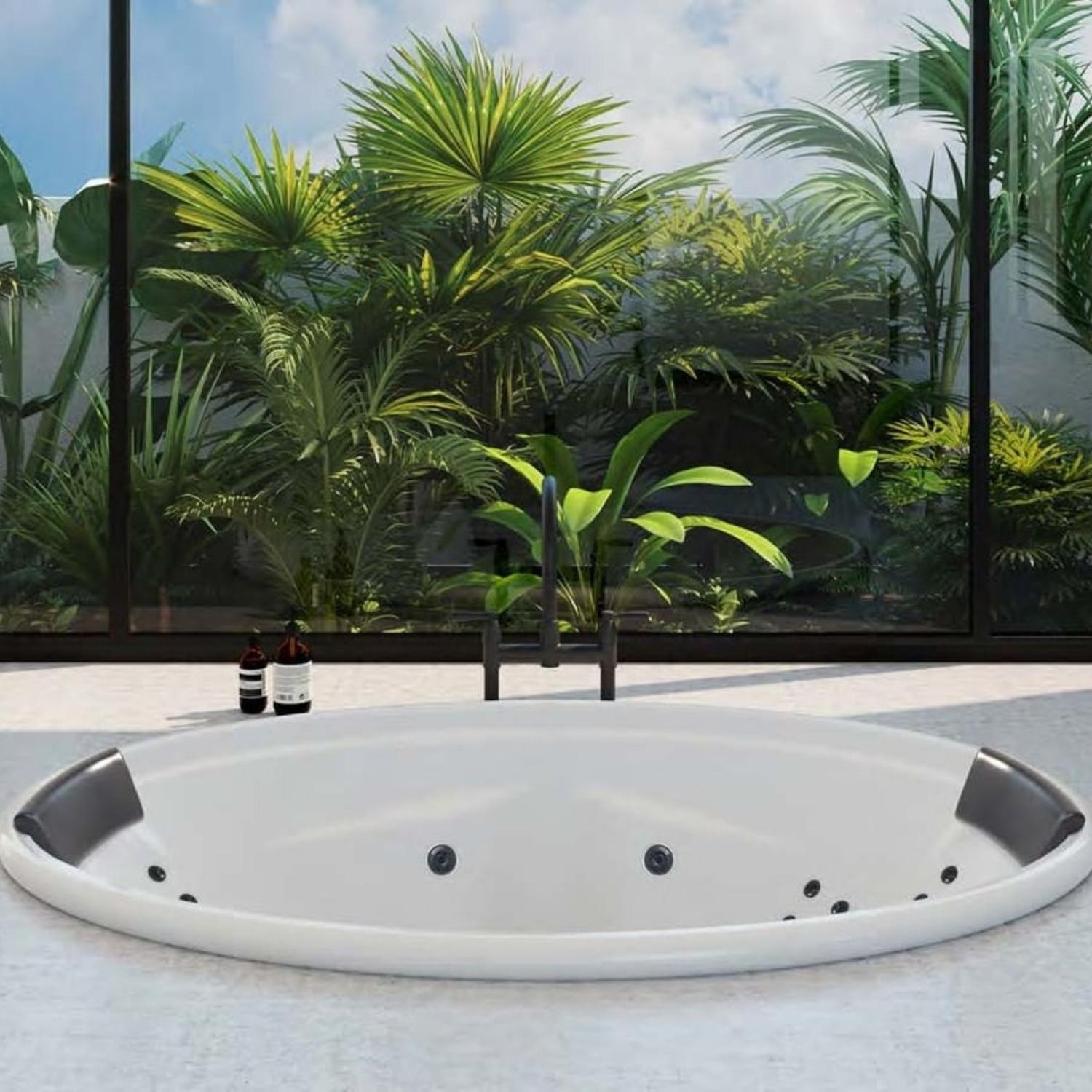 DECINA DUO INSET DOLCE VITA SPA BATHTUB GLOSS WHITE 1850MM WITH 24-JETS