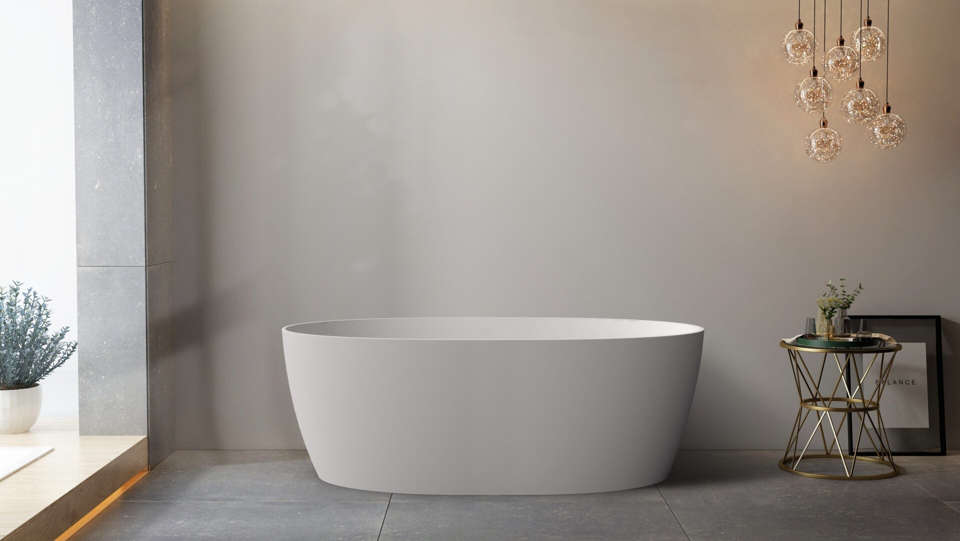 RIVA DELTA SUPER SLIM EDGE FREESTANDING BATHTUB MATTE WHITE (AVAILABLE IN 1500MM AND 1700MM)