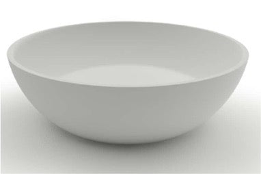 KASKADE DOWNEY BENCHTOP ROUND STONE BASIN MATTE WHITE 400MM detail