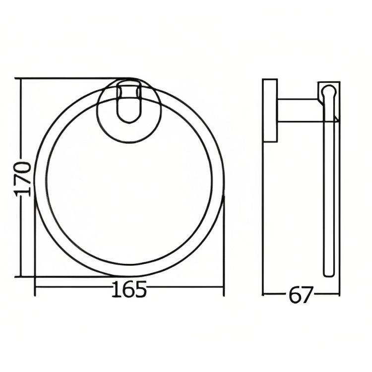 INSPIRE RONDO TOWEL RING CHROME 165MM