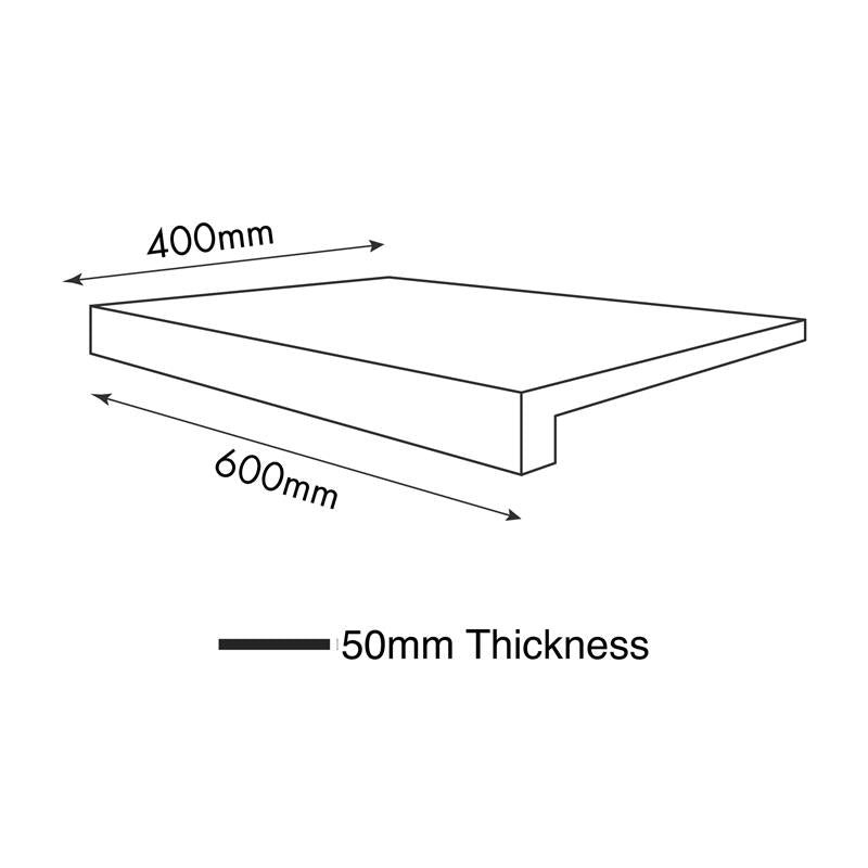 MUSES ARDESIA LIGHT GREY FELLTEC 600X400MM RECTANGLE PAVER (PER PC)