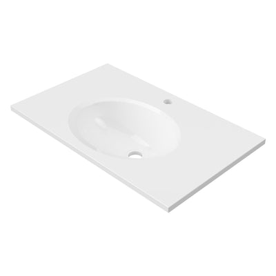 DUROCLASS ELITE SINGLE BOWL INTEGRATED VANITY TOP GLOSS WHITE (MULTIPLE SIZES AVAILABLE)