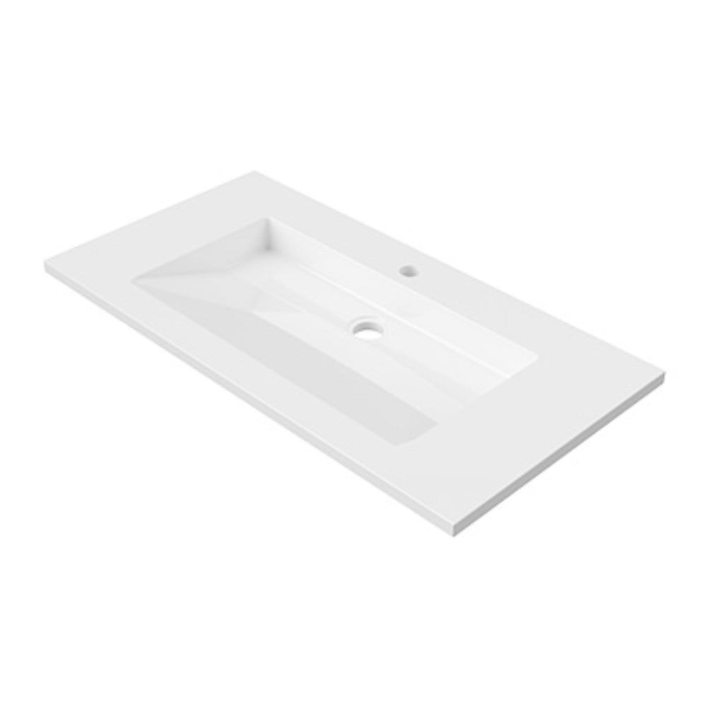 DUROCLASS VOGUE SINGLE BOWL INTEGRATED VANITY TOP GLOSS WHITE (AVAILABLE IN 900MM AND 1200MM)