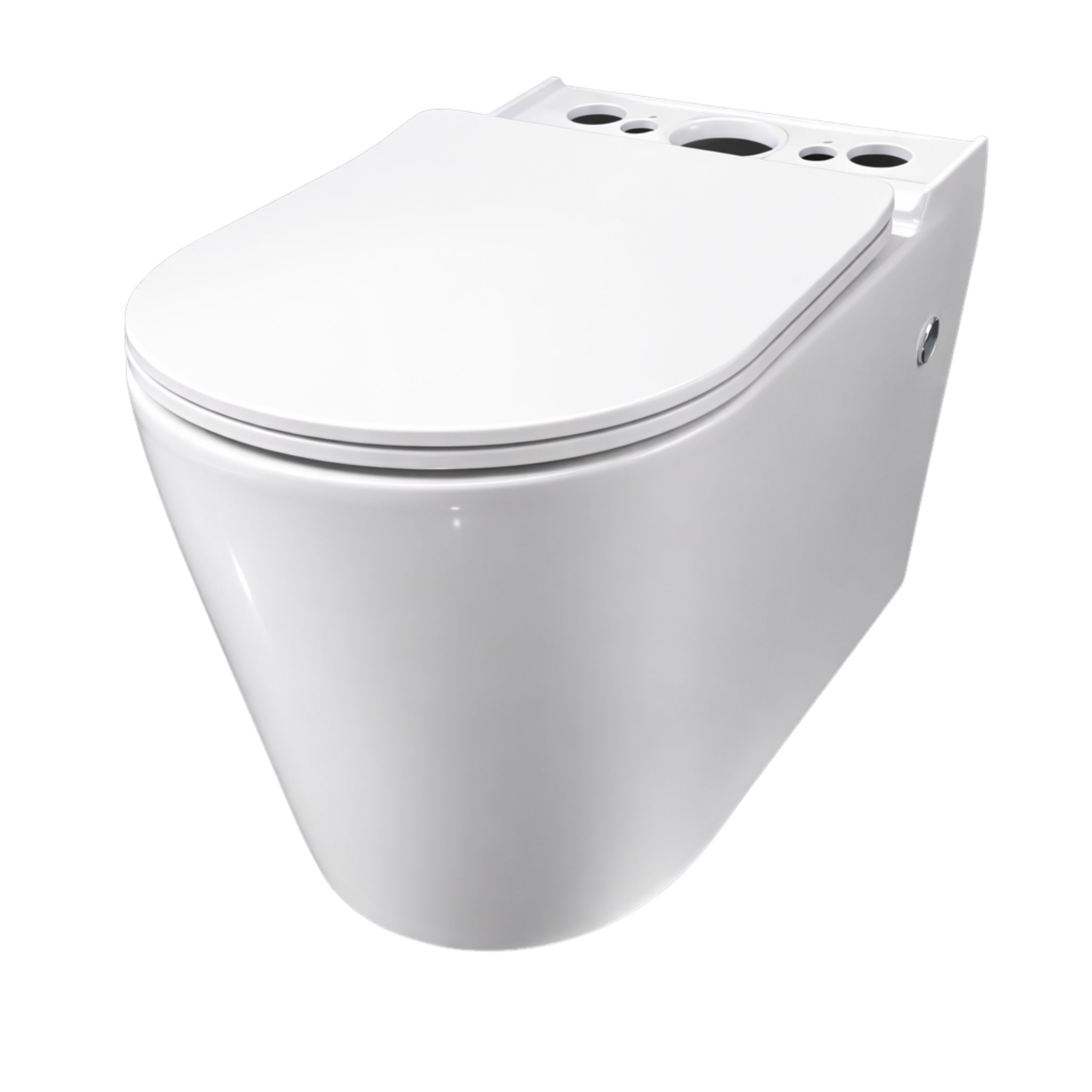 INSPIRE ALZANO RIMLESS BACK-TO-WALL TOILET SUITE AND SPA SMART BIDET SEAT WITH REMOTE CONTROL D-SHAPE GLOSS WHITE