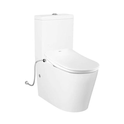 INSPIRE ALZANO RIMLESS BACK-TO-WALL TOILET SUITE AND SPA SMART BIDET SEAT WITH REMOTE CONTROL D-SHAPE GLOSS WHITE