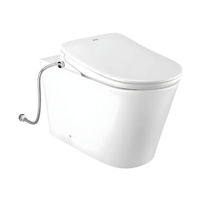 INSPIRE ALZANO RIMLESS WALL-FACED TOILET PAN AND SPA SMART BIDET SEAT WITH REMOTE CONTROL D-SHAPE GLOSS WHITE
