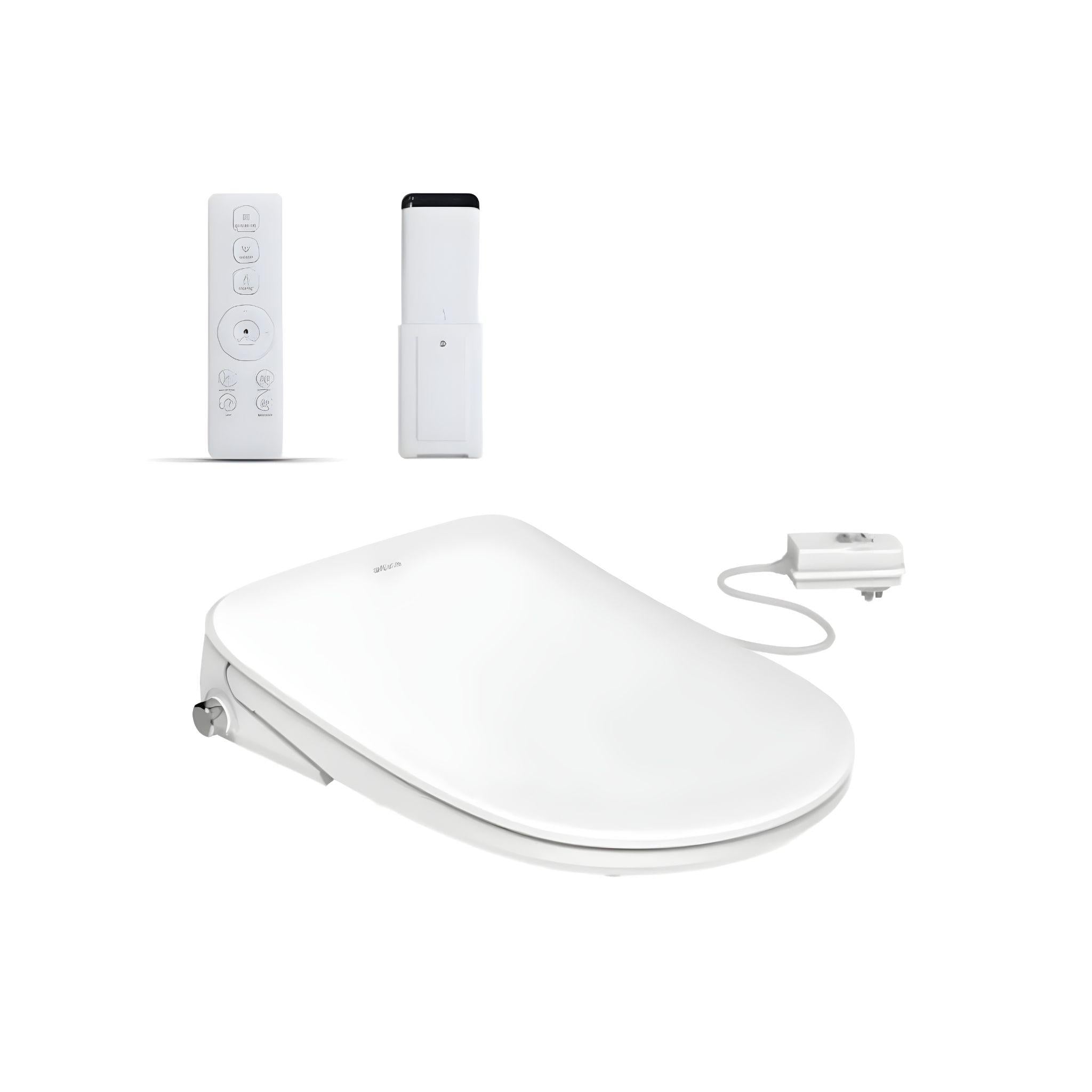 INSPIRE RADIANT RIMLESS BACK-TO-WALL TOILET SUITE AND SPA SMART BIDET SEAT WITH REMOTE CONTROL D-SHAPE GLOSS WHITE