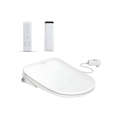 INSPIRE RADIANT RIMLESS BACK-TO-WALL TOILET SUITE AND SPA SMART BIDET SEAT WITH REMOTE CONTROL D-SHAPE GLOSS WHITE