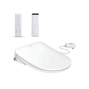 INSPIRE VOGHERA RIMLESS WALL-FACED TOILET PAN AND SPA SMART BIDET SEAT WITH REMOTE CONTROL D-SHAPE GLOSS WHITE