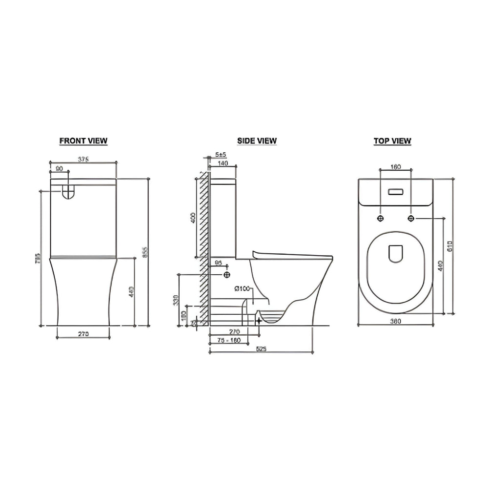 INSPIRE ZENITTI BACK-TO-WALL TOILET SUITE AND SPA SMART BIDET SEAT WITH REMOTE CONTROL D-SHAPE GLOSS WHITE