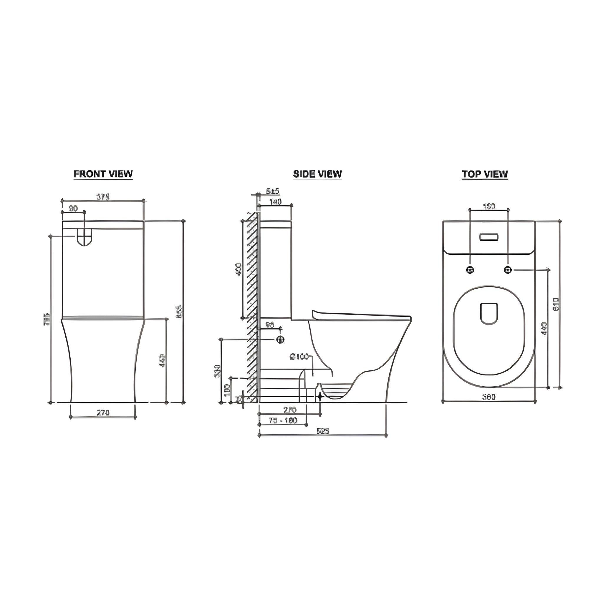 INSPIRE ZENITTI BACK-TO-WALL TOILET SUITE AND SPA SMART BIDET SEAT WITH REMOTE CONTROL D-SHAPE GLOSS WHITE