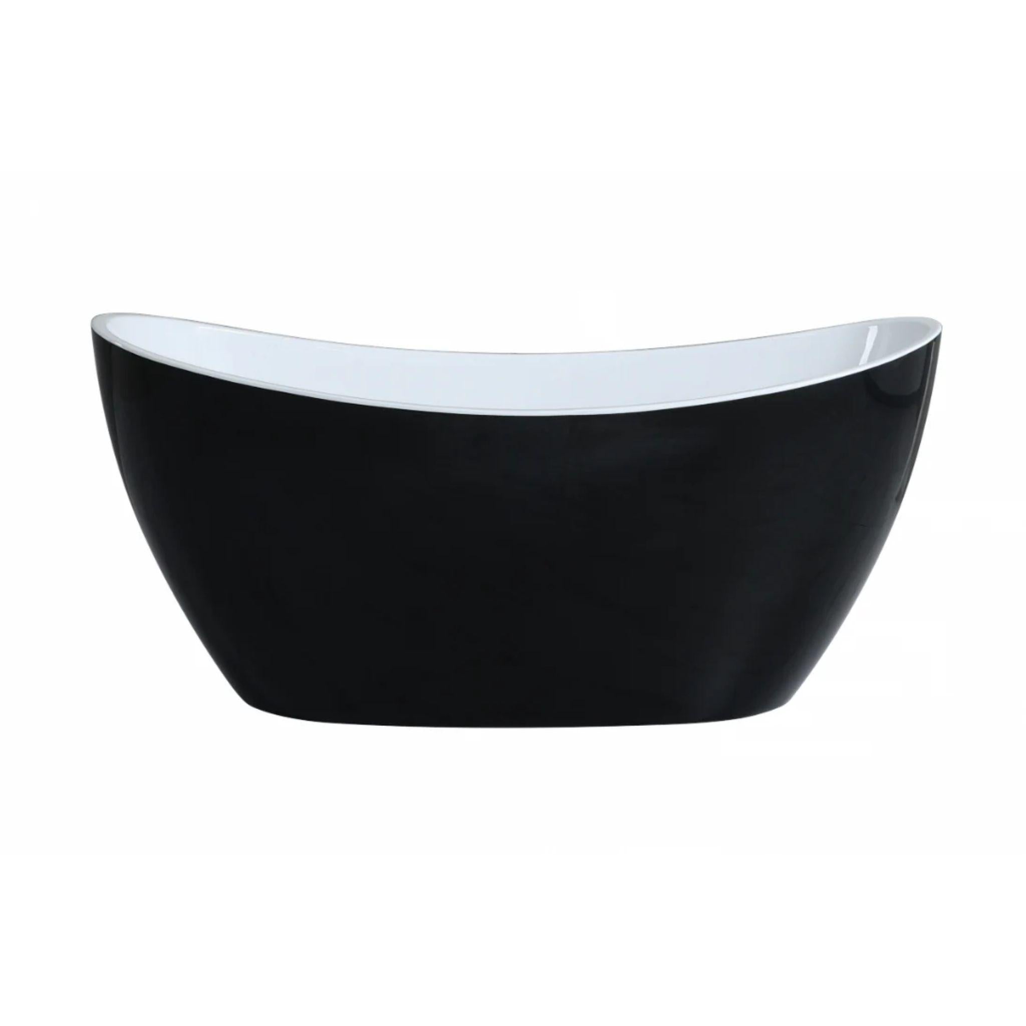 POSEIDON EVIE FREE STANDING BATHTUB GLOSS BLACK (AVAILABLE IN 1500MM AND 1660MM)