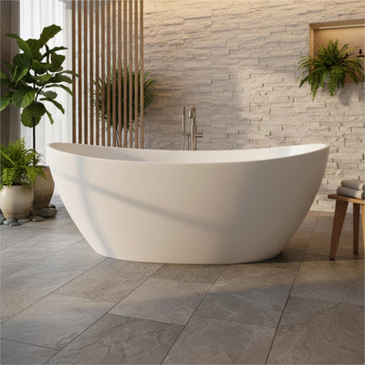 POSEIDON EVIE FREE STANDING BATHTUB GLOSS WHITE (AVAILABLE IN 1500MM AND 1660MM)