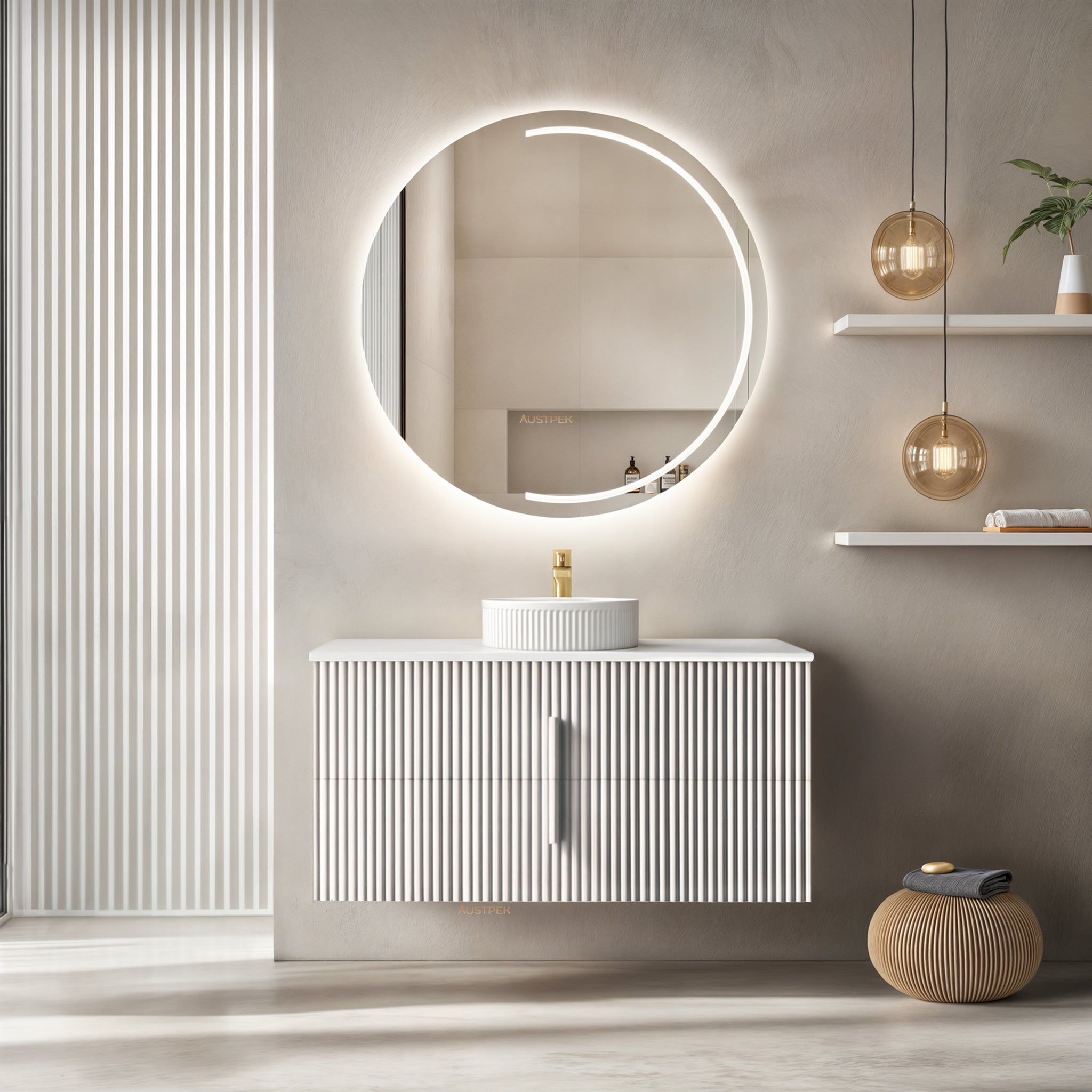 ORIO EDEN MATTE WHITE 1200MM SINGLE BOWL WALL HUNG VANITY