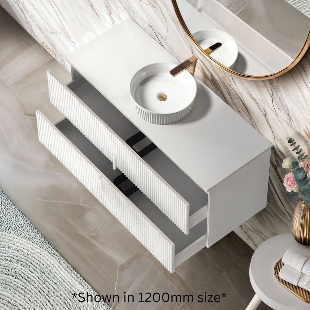 ORIO EDEN MATTE WHITE 1500MM DOUBLE BOWL WALL HUNG VANITY