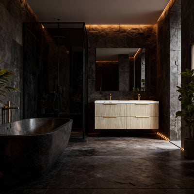 CETO EDEN CLASSIC OAK 1200MM DOUBLE BOWL WALL HUNG VANITY