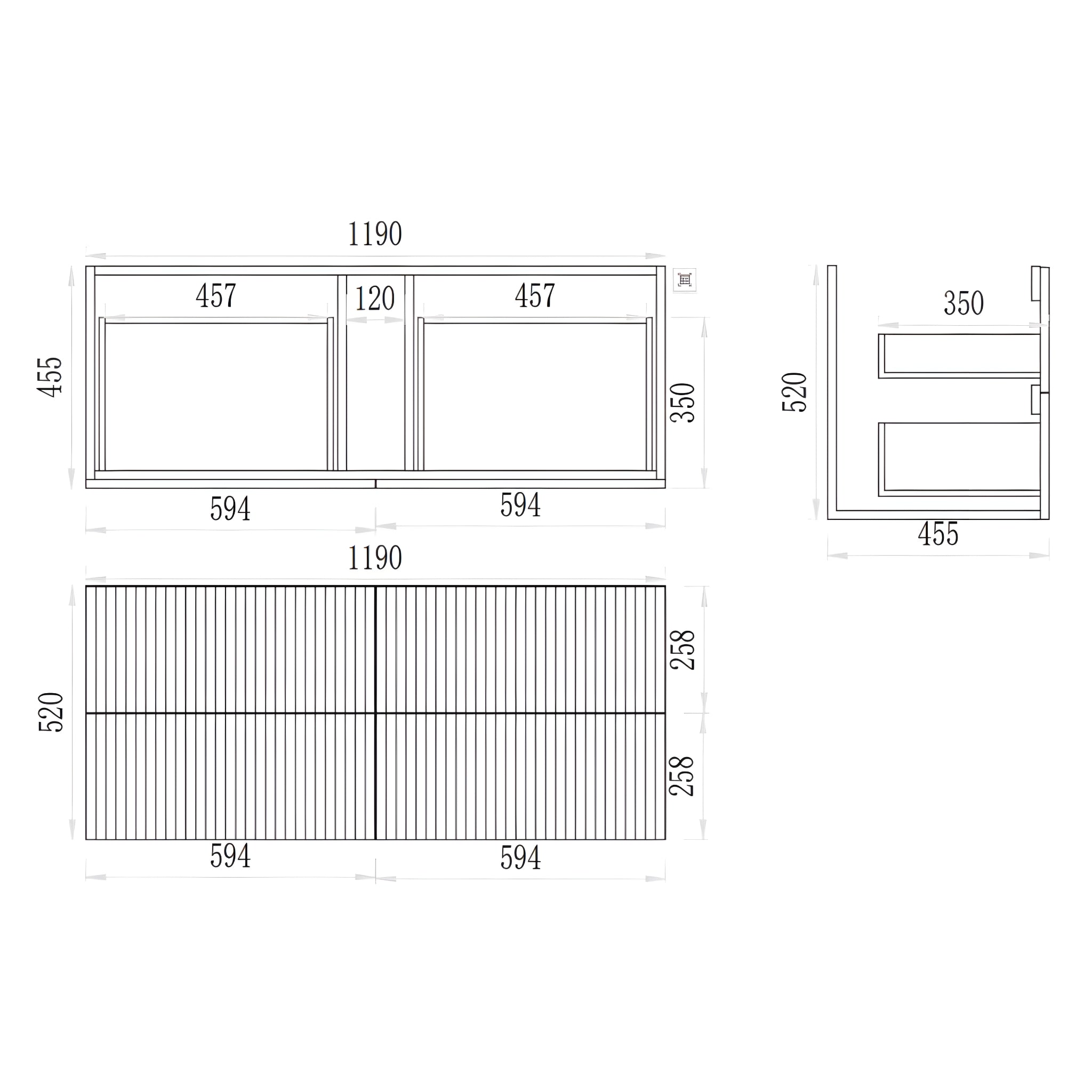 CETO EDEN CLASSIC OAK 1200MM DOUBLE BOWL WALL HUNG VANITY