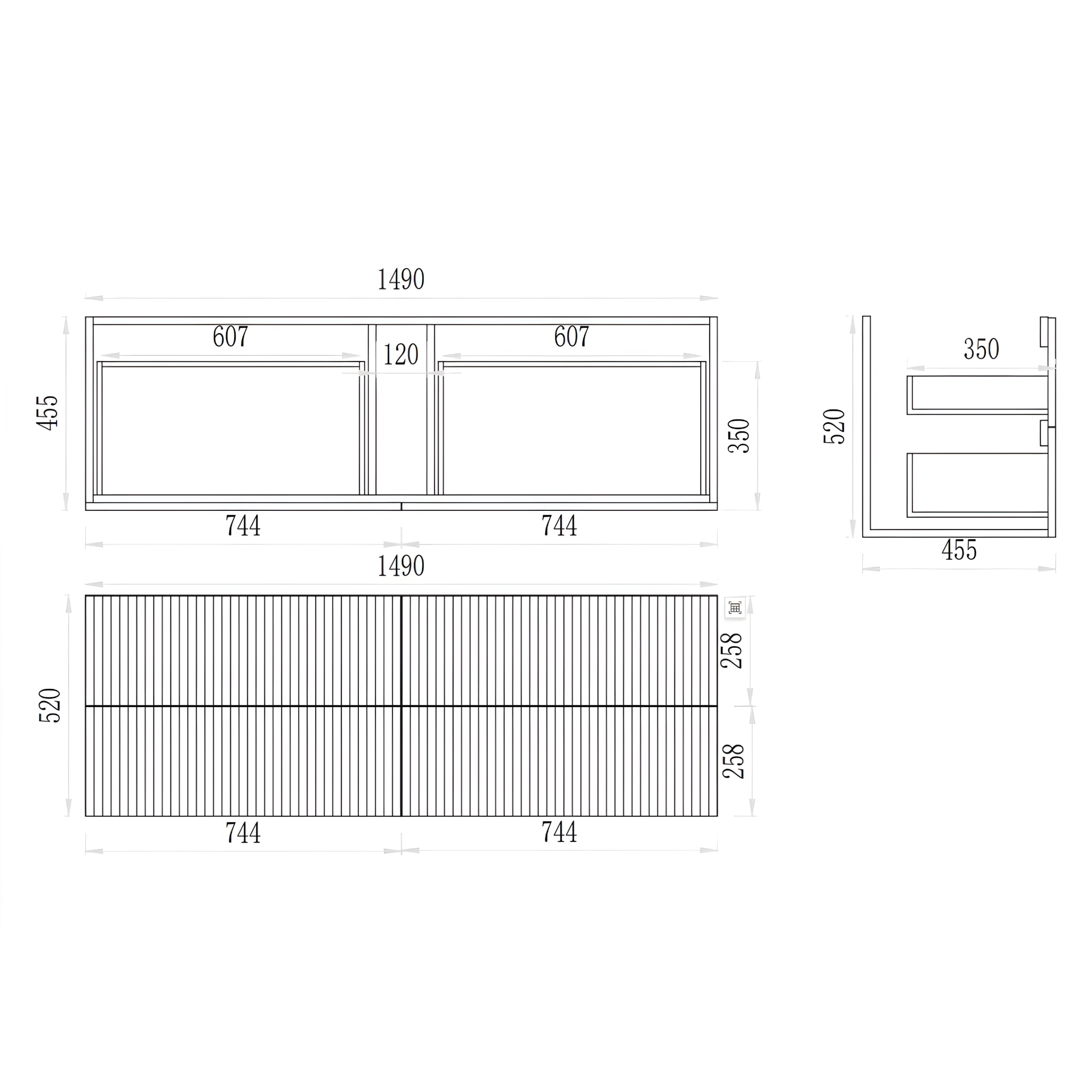 CETO EDEN CLASSIC OAK 1500MM DOUBLE BOWL WALL HUNG VANITY