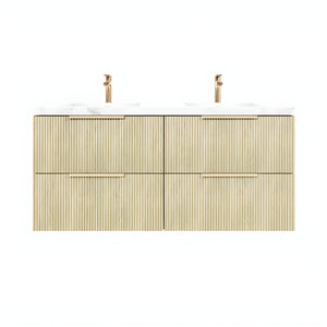 CETO EDEN CLASSIC OAK 1500MM DOUBLE BOWL WALL HUNG VANITY