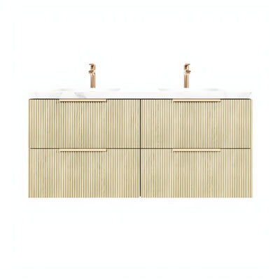 CETO EDEN CLASSIC OAK 1500MM DOUBLE BOWL WALL HUNG VANITY