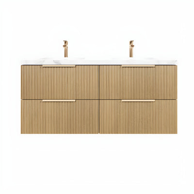 CETO EDEN PRIME OAK 1500MM DOUBLE BOWL WALL HUNG VANITY