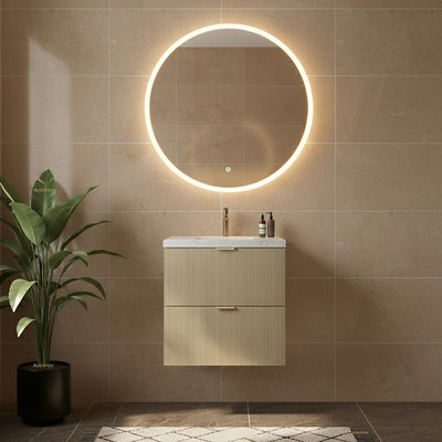 CETO EDEN CLASSIC OAK 600MM SINGLE BOWL WALL HUNG VANITY