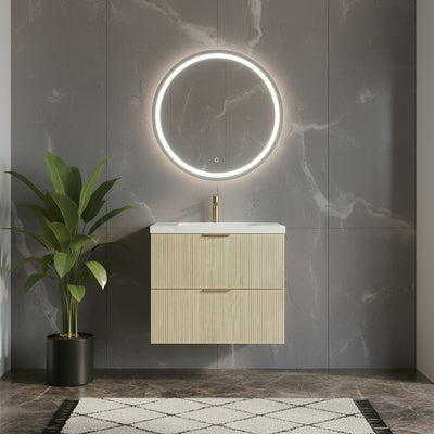 CETO EDEN CLASSIC OAK 750MM SINGLE BOWL WALL HUNG VANITY