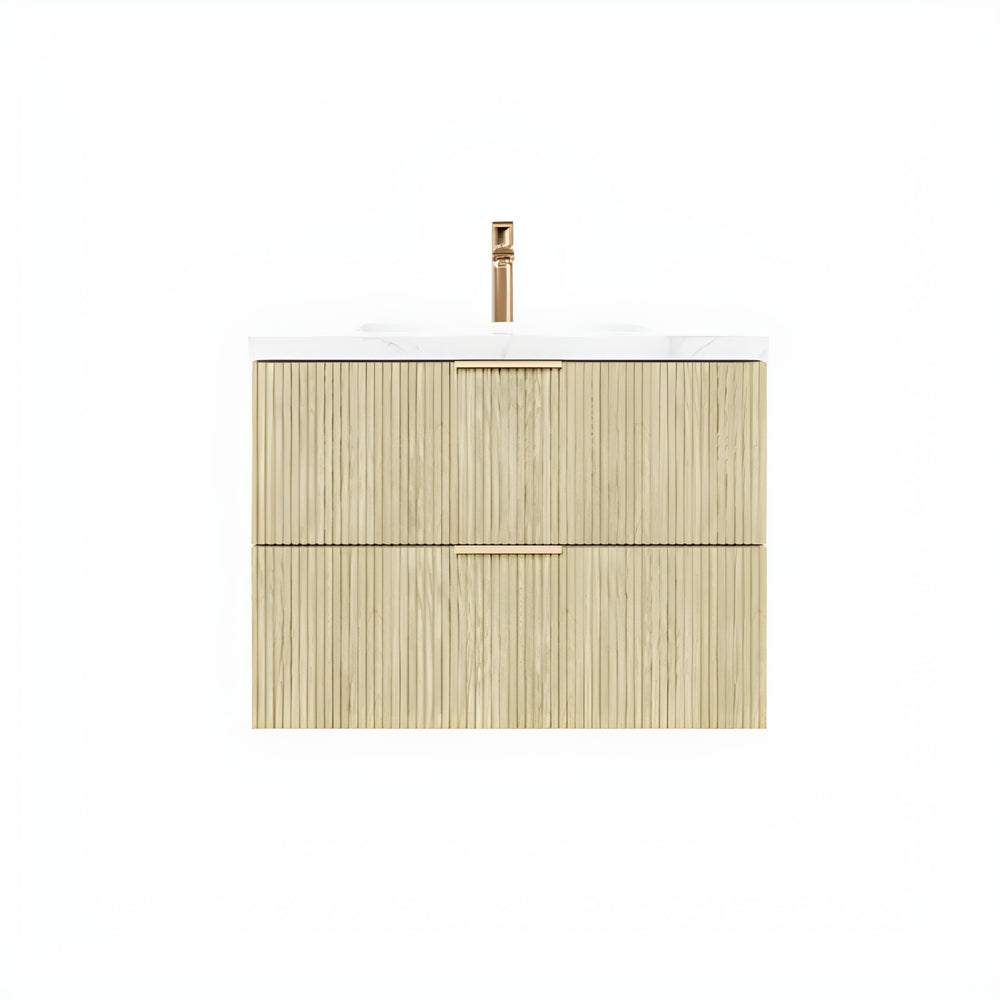 CETO EDEN CLASSIC OAK 900MM SPACE SAVING SINGLE BOWL WALL HUNG VANITY