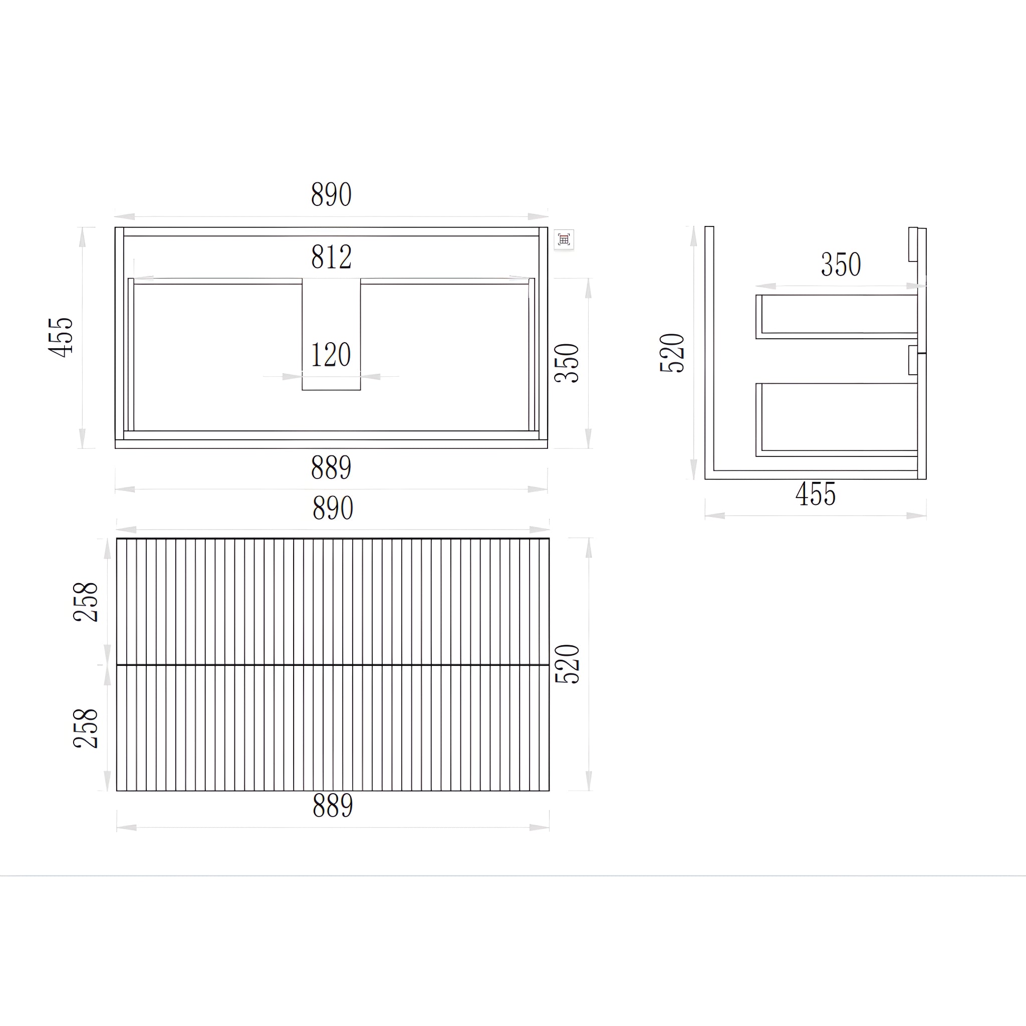 CETO EDEN PRIME OAK 900MM SINGLE BOWL WALL HUNG VANITY