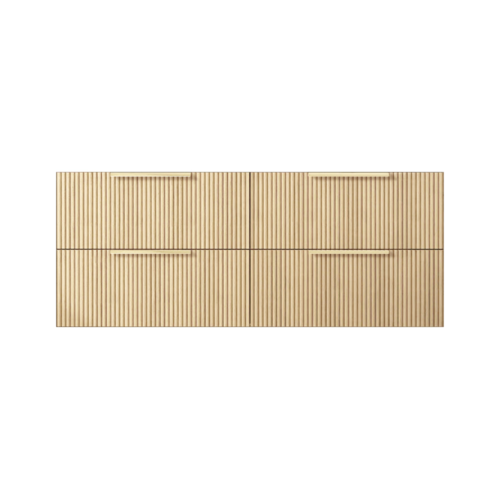 VITO EDINA CLASSIC OAK 1200MM FLUTED SINGLE BOWL WALL HUNG VANITY
