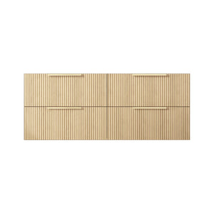 VITO EDINA CLASSIC OAK 1200MM FLUTED SINGLE BOWL WALL HUNG VANITY