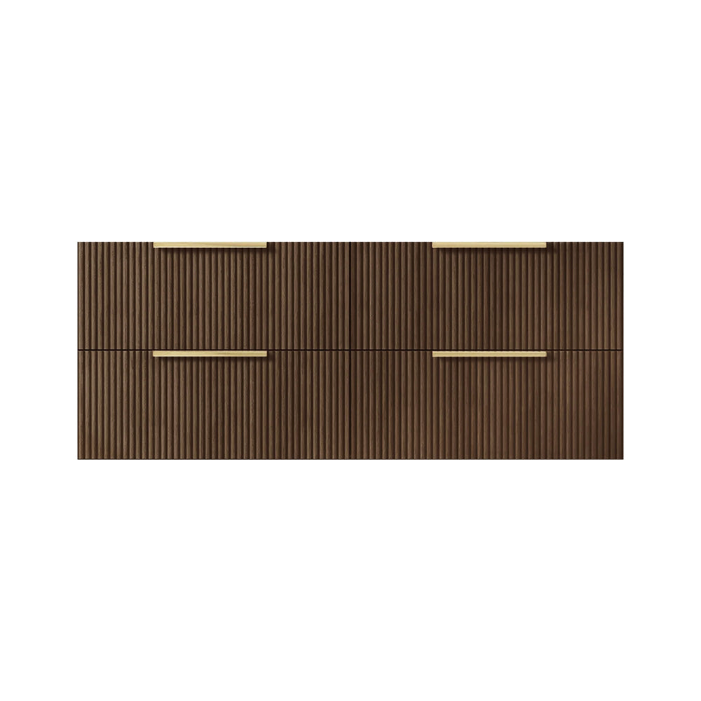VITO EDINA WALNUT 1200MM FLUTED DOUBLE BOWL WALL HUNG VANITY