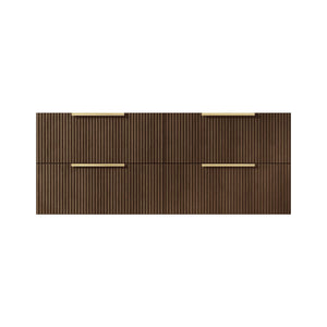 VITO EDINA WALNUT 1200MM FLUTED SINGLE BOWL WALL HUNG VANITY