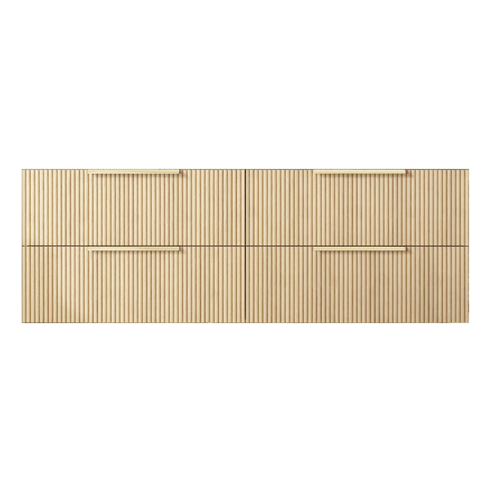 VITO EDINA CLASSIC OAK 1500MM FLUTED SINGLE BOWL WALL HUNG VANITY