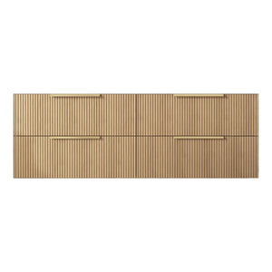 VITO EDINA PRIME OAK 1500MM FLUTED SINGLE BOWL WALL HUNG VANITY