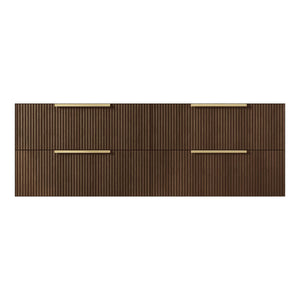 VITO EDINA WALNUT 1500MM FLUTED SINGLE BOWL WALL HUNG VANITY