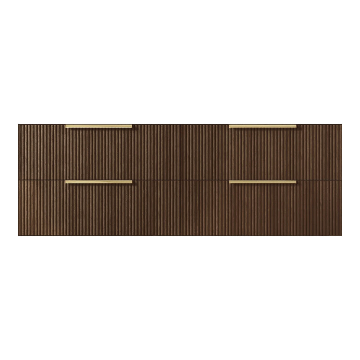 VITO EDINA WALNUT 1500MM FLUTED DOUBLE BOWL WALL HUNG VANITY