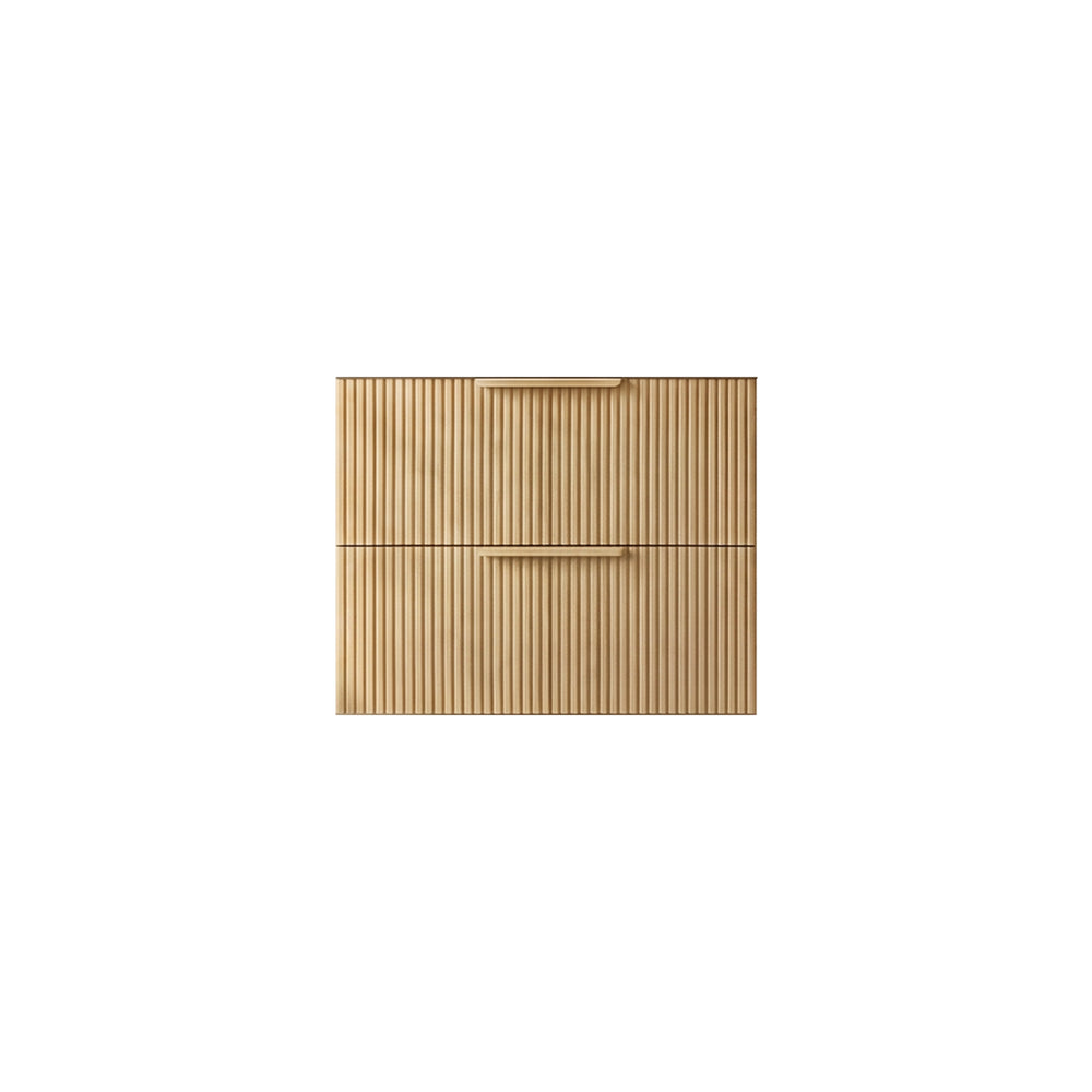 VITO EDINA PRIME OAK 600MM FLUTED SINGLE BOWL WALL HUNG VANITY