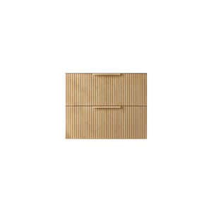 VITO EDINA PRIME OAK 600MM FLUTED SINGLE BOWL WALL HUNG VANITY