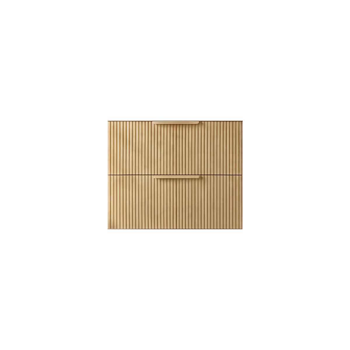 VITO EDINA PRIME OAK 600MM FLUTED SINGLE BOWL WALL HUNG VANITY