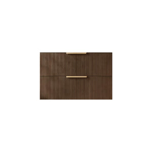 VITO EDINA WALNUT 750MM FLUTED SINGLE BOWL WALL HUNG VANITY